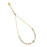 Gold Brass Bracelet with AAA Grade CZ in Clear