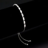 Rhodium Brass Bracelet with AAA Grade CZ in Clear