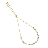 Gold Brass Bracelet with AAA Grade CZ in Clear