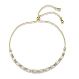 Gold Brass Bracelet with AAA Grade CZ in Clear