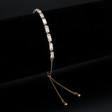 Rose Gold Brass Bracelet with AAA Grade CZ in Clear