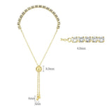 Gold Brass Bracelet with AAA Grade CZ in Clear