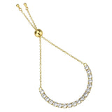 Gold Brass Bracelet with AAA Grade CZ in Clear