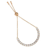 Rose Gold Brass Bracelet with AAA Grade CZ in Clear