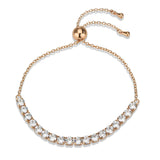 Rose Gold Brass Bracelet with AAA Grade CZ in Clear