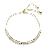 Gold Brass Bracelet with AAA Grade CZ in Clear
