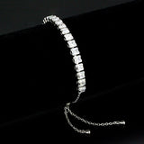 Rhodium Brass Bracelet with AAA Grade CZ in Clear