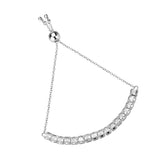Rhodium Brass Bracelet with AAA Grade CZ in Clear