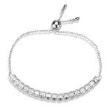 Rhodium Brass Bracelet with AAA Grade CZ in Clear