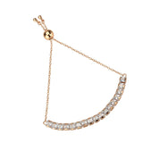 Rose Gold Brass Bracelet with AAA Grade CZ in Clear