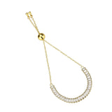 Gold Brass Bracelet with AAA Grade CZ in Clear
