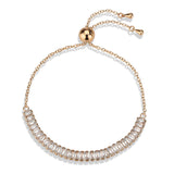 Rose Gold Brass Bracelet with AAA Grade CZ in Clear
