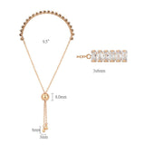 Rose Gold Brass Bracelet with AAA Grade CZ in Clear