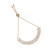 Rose Gold Brass Bracelet with AAA Grade CZ in Clear