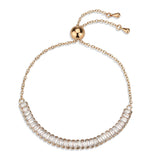 Rose Gold Brass Bracelet with AAA Grade CZ in Clear