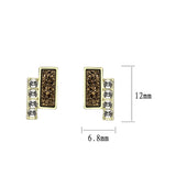 Flash Gold+E-coating Brass Earring with Druzy in Multi Color