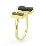Flash Gold+E-coating Brass Ring with Druzy in MultiColor