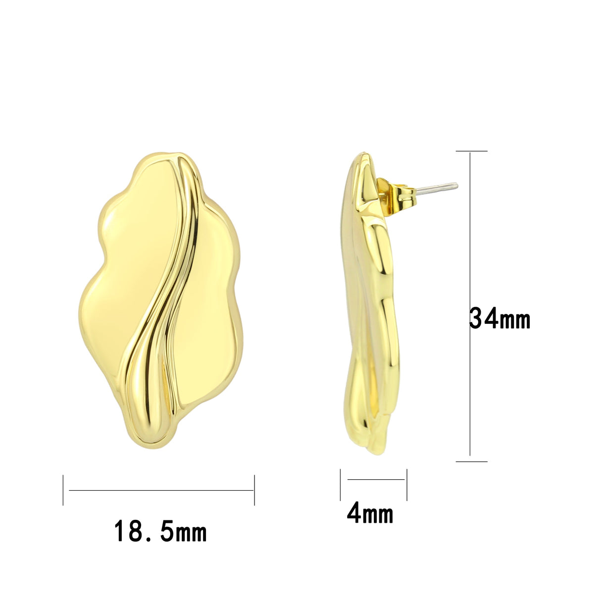 Flash Gold Brass Earring with NoStone in No Stone