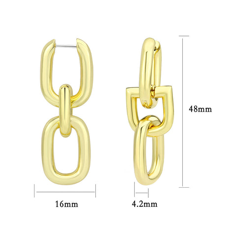Flash Gold Brass Earring with NoStone in No Stone