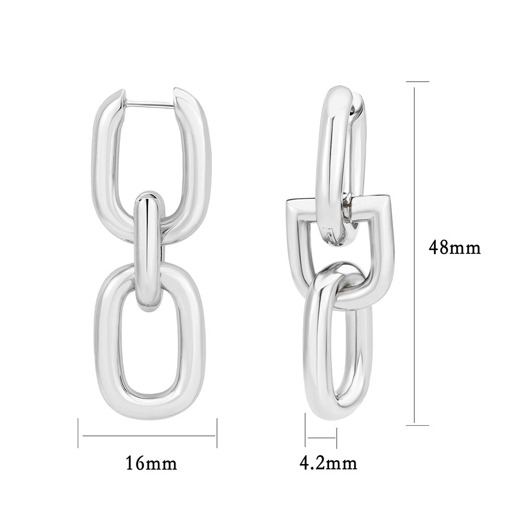 Imitation Rhodium Brass Earring with NoStone in No Stone