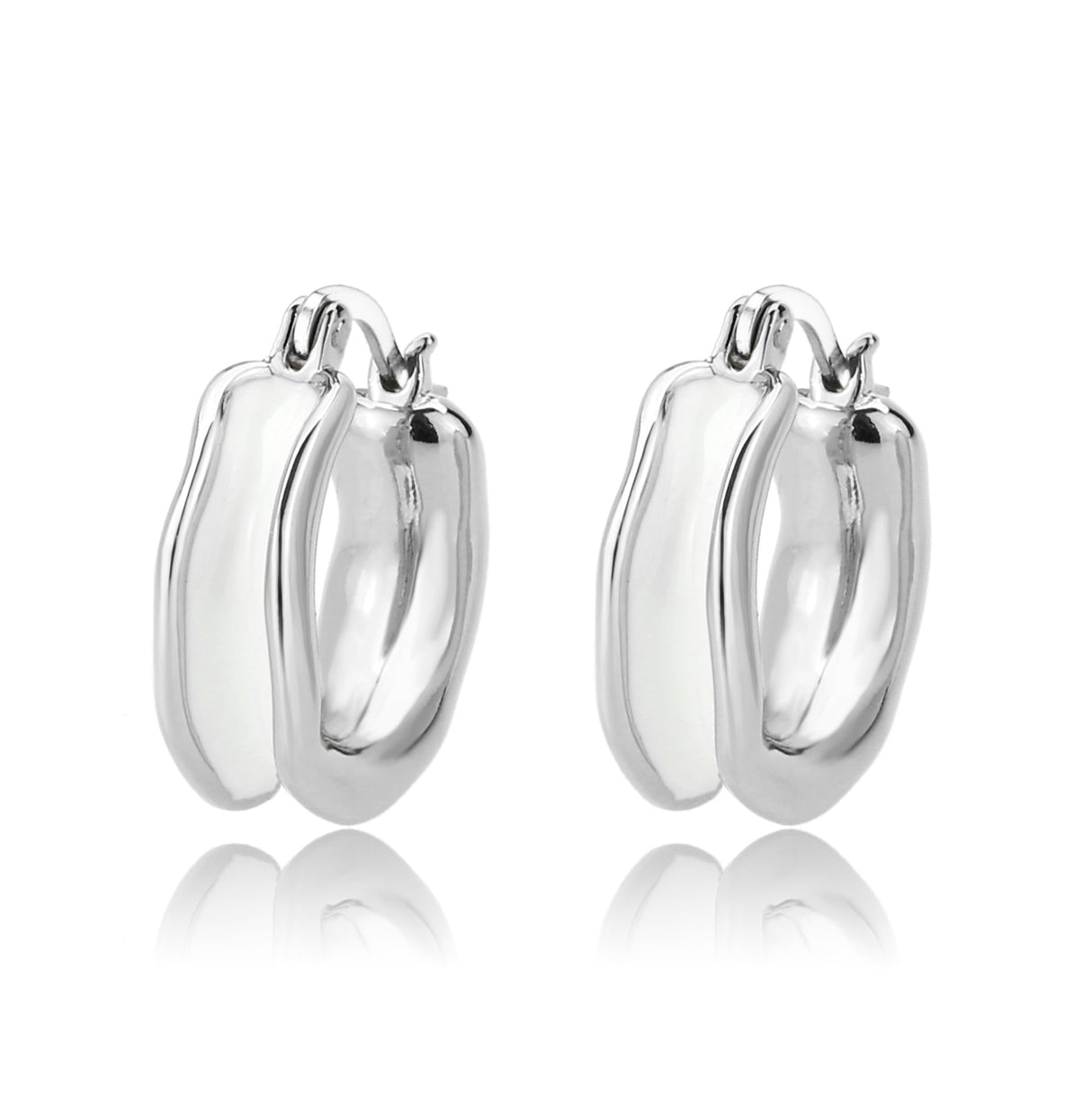 Imitation Rhodium Brass Earring with Epoxy in No Stone