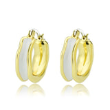 Flash Gold Brass Earring with Epoxy in No Stone