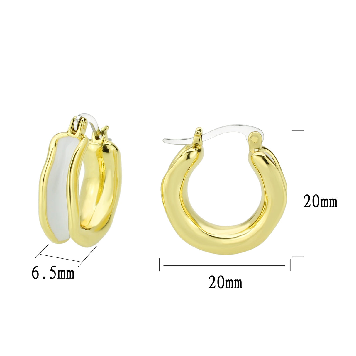 Flash Gold Brass Earring with Epoxy in No Stone