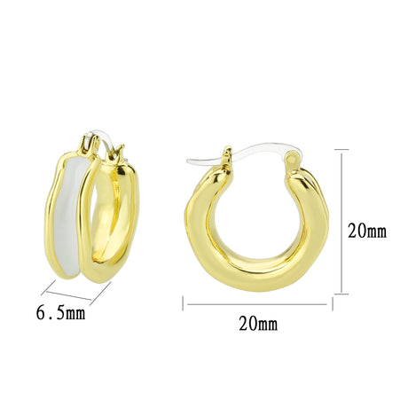 Flash Gold Brass Earring with Epoxy in No Stone