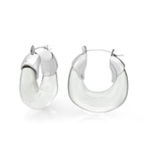 Imitation Rhodium Brass Earring with Synthetic in Clear