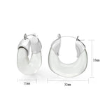 Imitation Rhodium Brass Earring with Synthetic in Clear