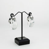 Imitation Rhodium Brass Earring with Synthetic in Clear