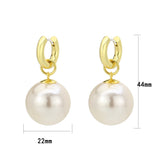 Flash Gold Brass Earring with Synthetic in White