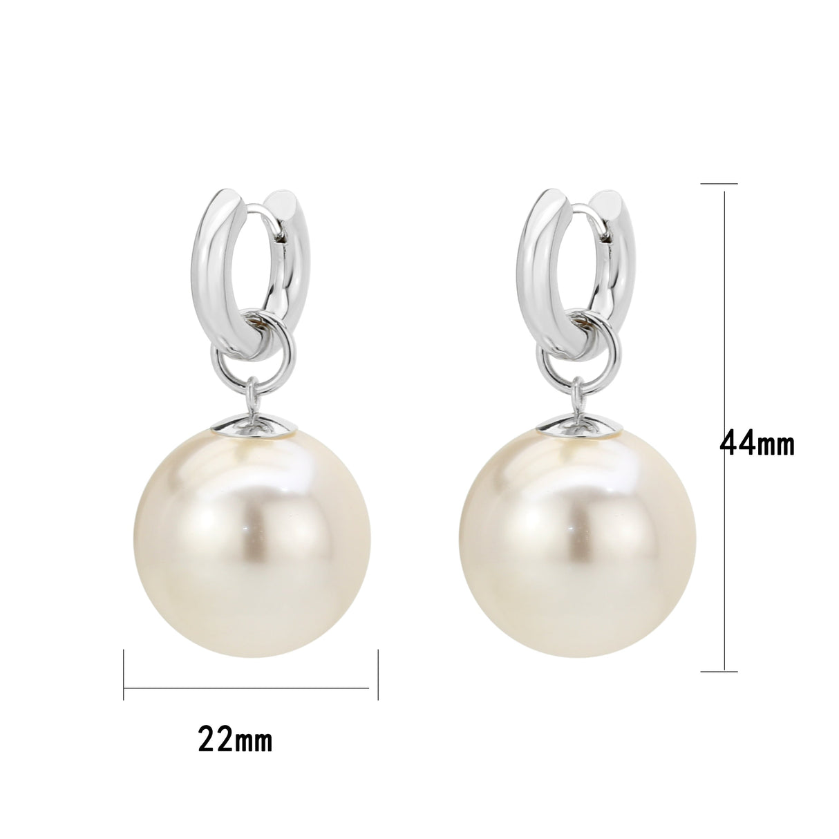 Imitation Rhodium Brass Earring with Synthetic in White