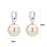 Imitation Rhodium Brass Earring with Synthetic in White