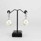 Imitation Rhodium Brass Earring with Synthetic in White