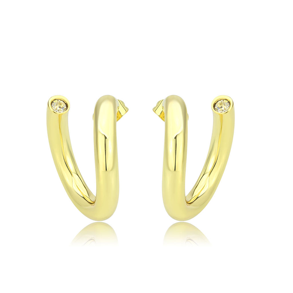 Flash Gold Brass Earring with NoStone in No Stone
