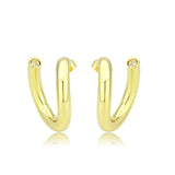 Flash Gold Brass Earring with NoStone in No Stone