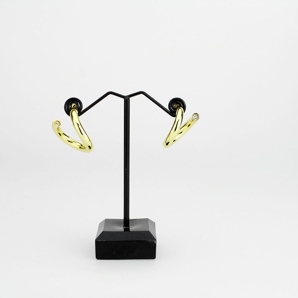 Flash Gold Brass Earring with NoStone in No Stone