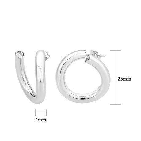 Imitation Rhodium Brass Earring with NoStone in No Stone