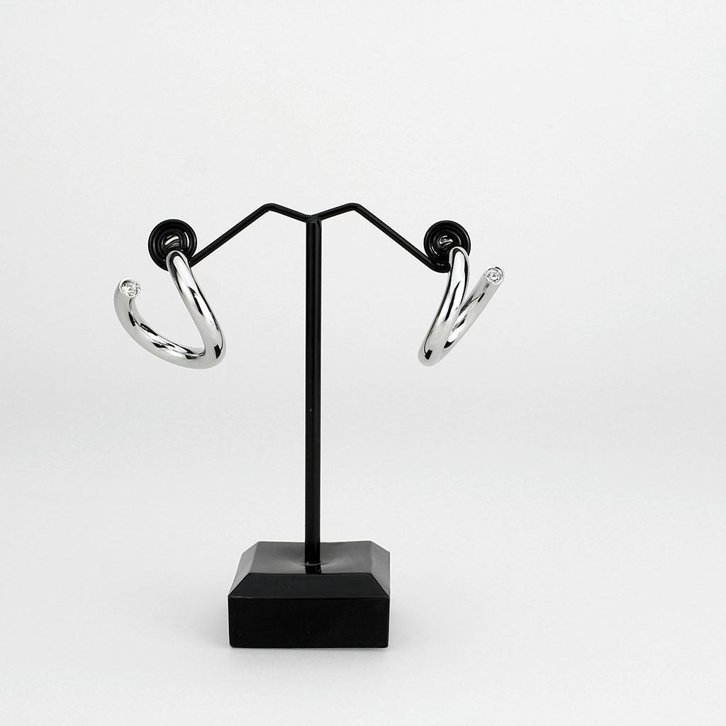 Imitation Rhodium Brass Earring with NoStone in No Stone