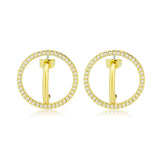 Flash Gold Brass Earring with AAA Grade CZ in Clear