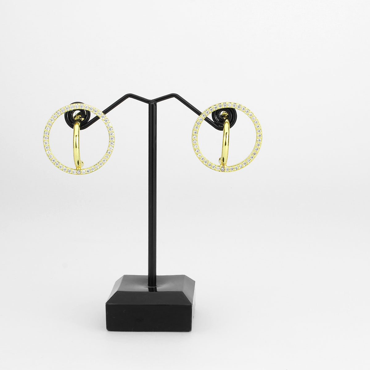 Flash Gold Brass Earring with AAA Grade CZ in Clear