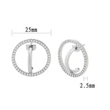 Imitation Rhodium Brass Earring with AAA Grade CZ in Clear