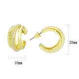 Flash Gold Brass Earring with Synthetic in White
