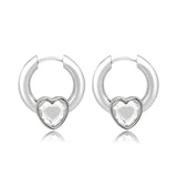 Imitation Rhodium Brass Earring with Top Grade Crystal in Clear