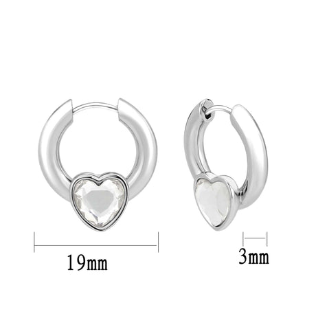 Imitation Rhodium Brass Earring with Top Grade Crystal in Clear