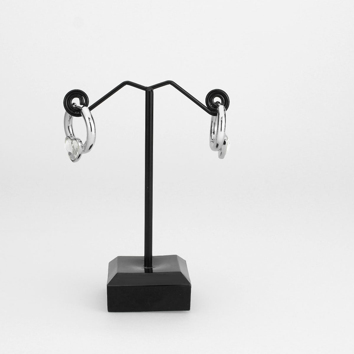 Imitation Rhodium Brass Earring with Top Grade Crystal in Clear