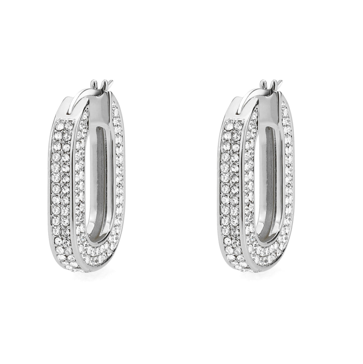 Imitation Rhodium Brass Earring with Top Grade Crystal in Clear