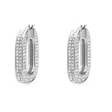 Imitation Rhodium Brass Earring with Top Grade Crystal in Clear