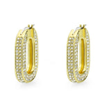 Flash Gold Brass Earring with Top Grade Crystal in Clear